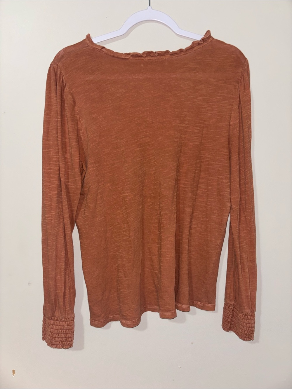 Sonoma Women's Long-Sleeve V-Neck Top in Rust - Picture 3 of 3
